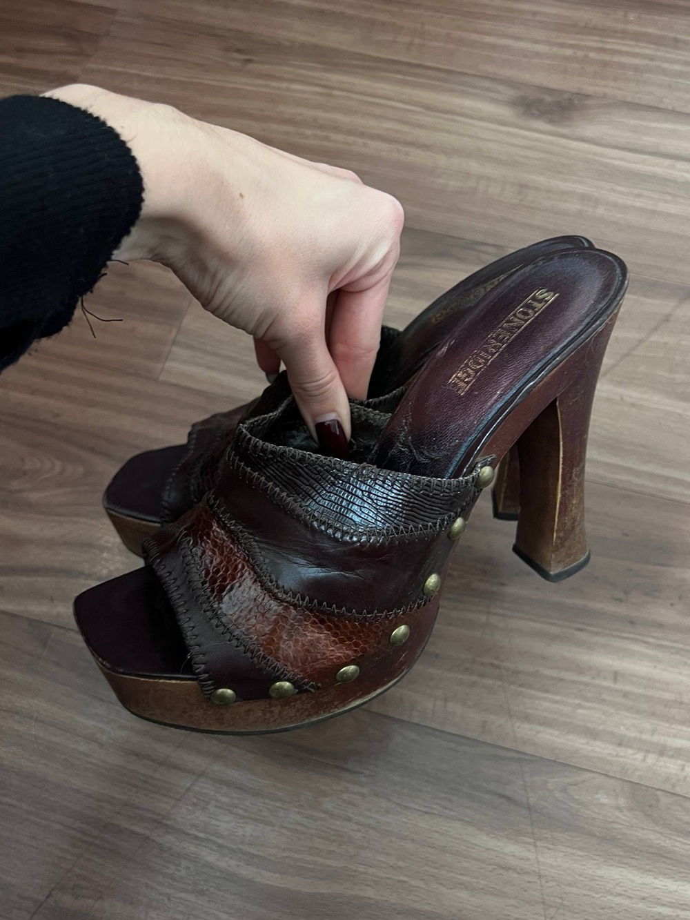 Vintage Platform Heels Brown EU 38